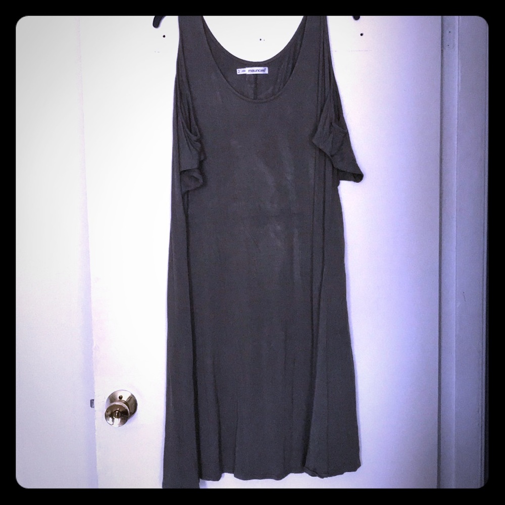 Olive green cold shoulder dress
